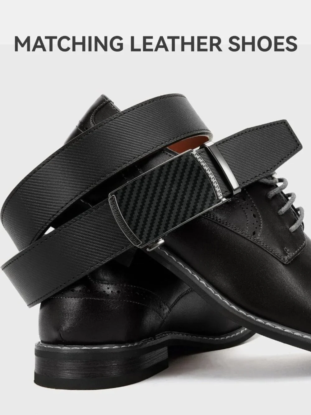 Men's Leather Ratchet Belt - Adjustable Fit, Stylish & Durable (35mm)